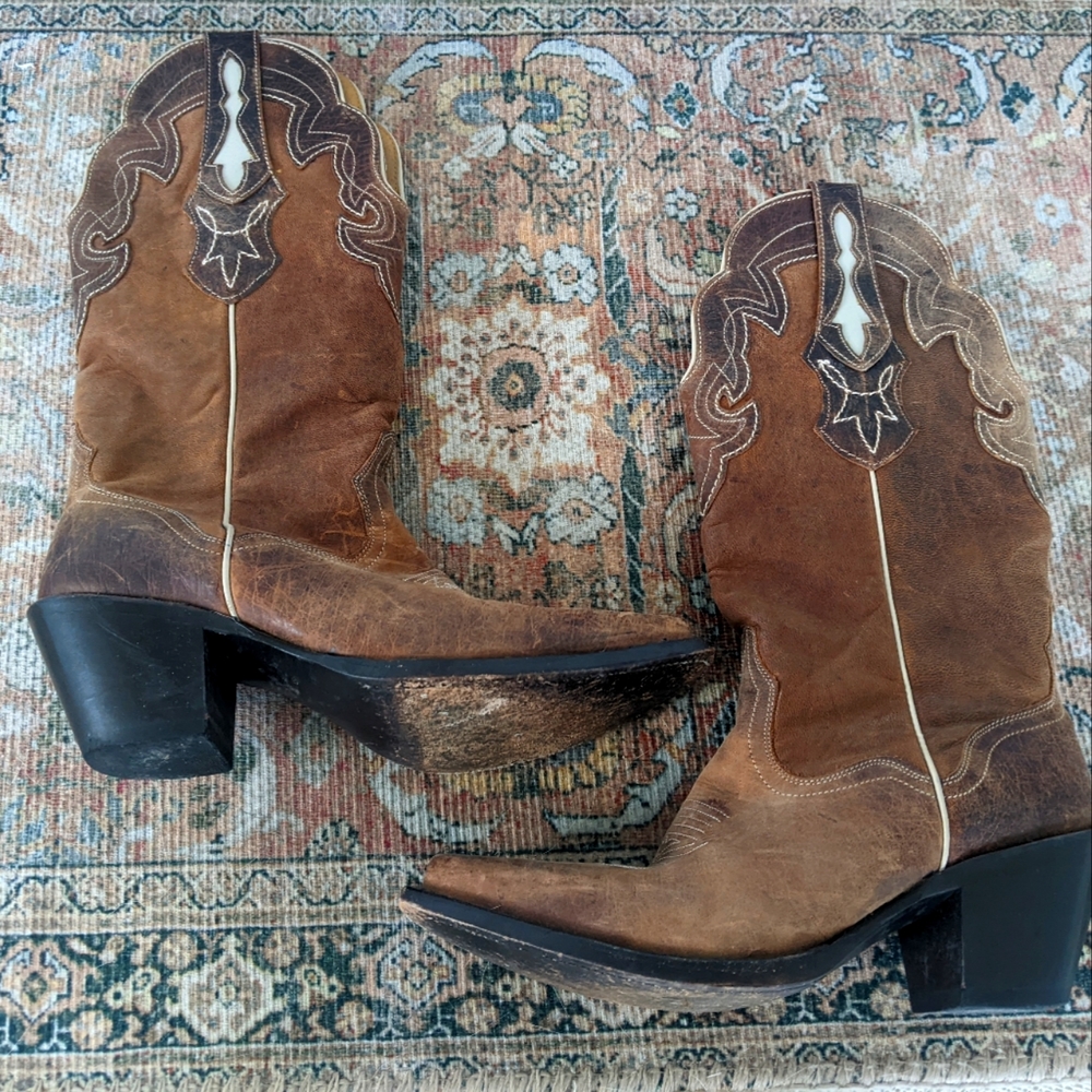 Vintage JB Dillon cowboy boots brown